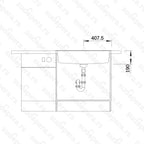 Granitna sudopera Blanco Silgranit DALAGO 8  sa podizačem čepa + drvena daska - 815x510x190