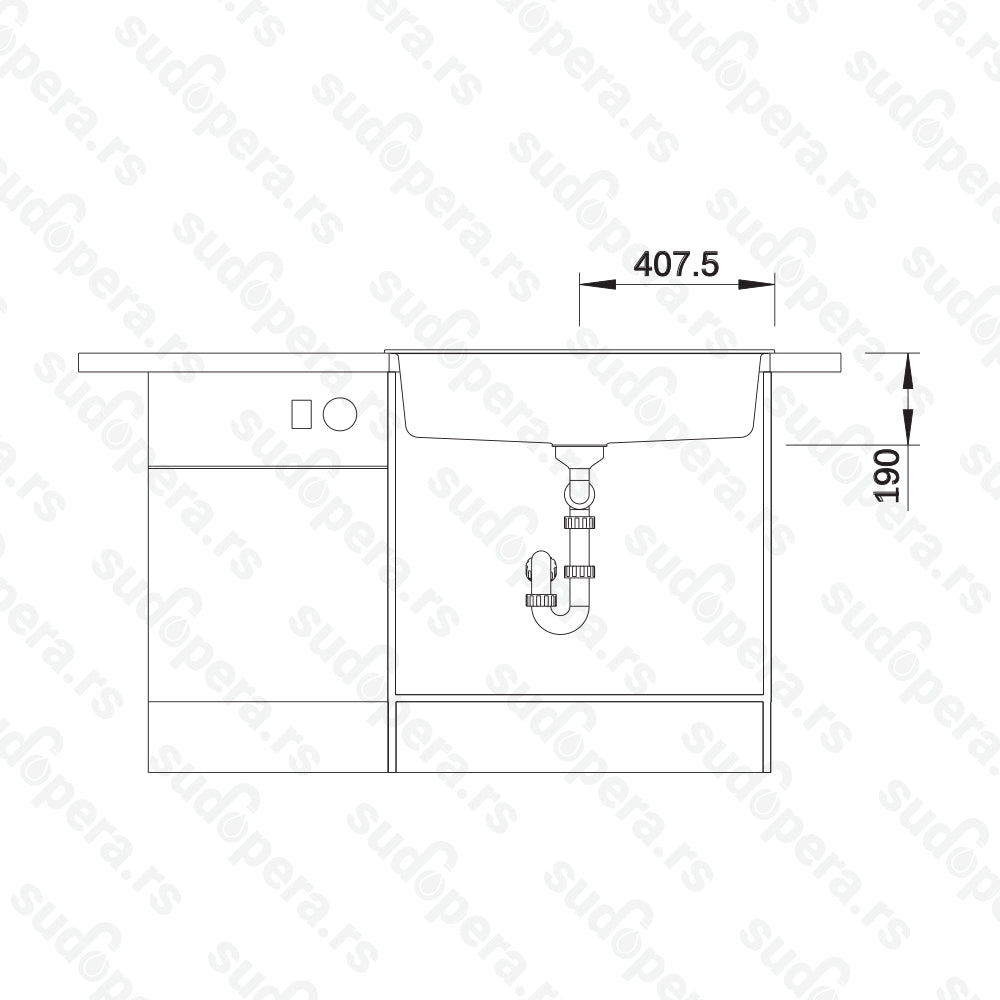 Granitna sudopera Blanco Silgranit DALAGO 8  sa podizačem čepa + drvena daska - 815x510x190