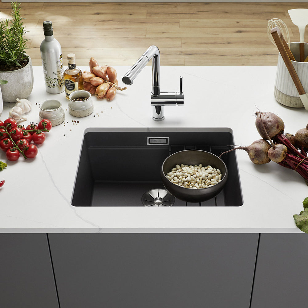 Granitna sudopera Blanco Silgranit ETAGON 500-U + pribor + drvena daska - 500x400x200