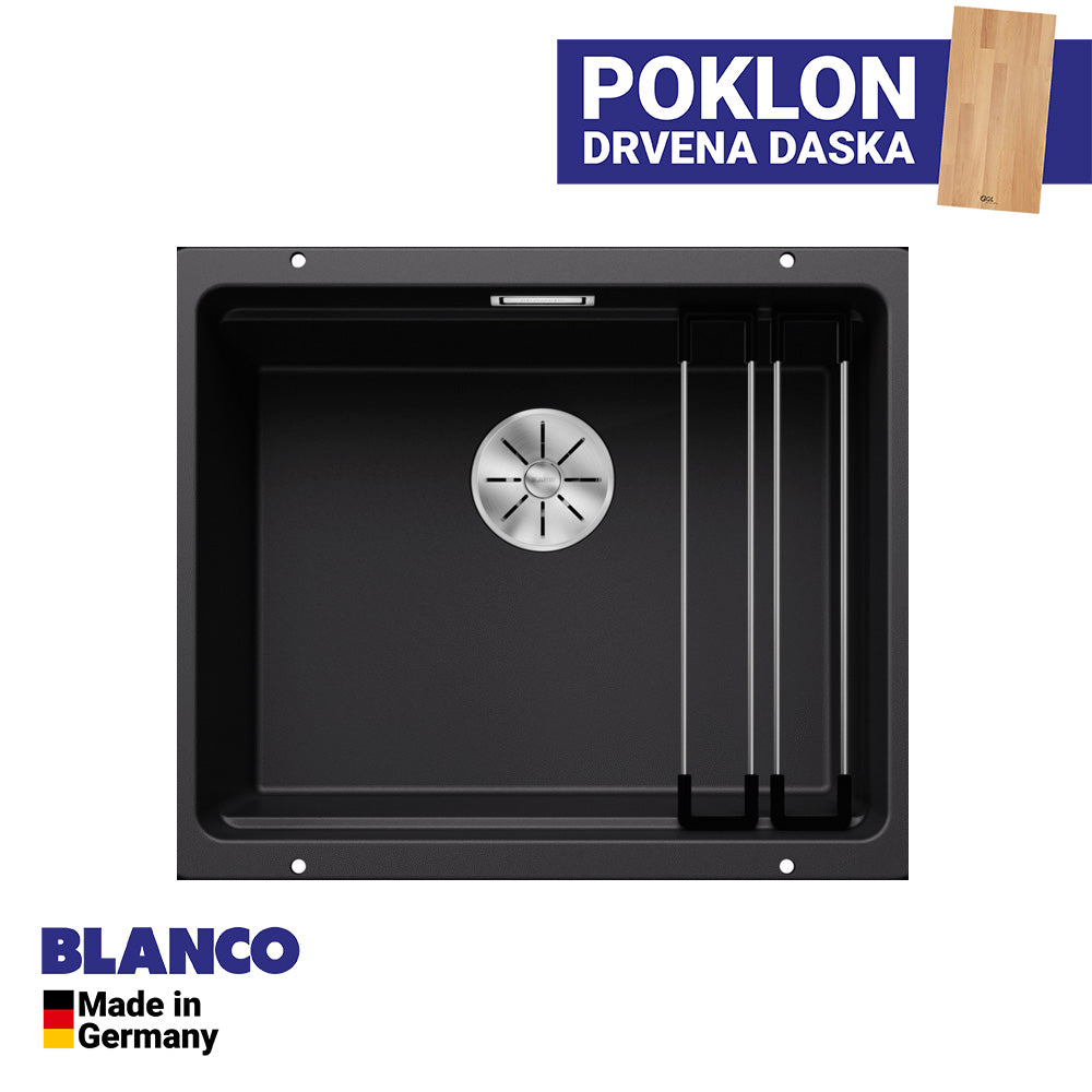 Granitna sudopera Blanco Silgranit ETAGON 500-U + pribor + drvena daska - 500x400x200