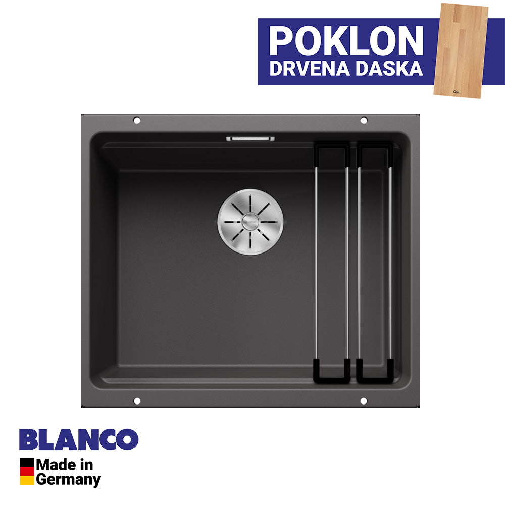 Granitna sudopera Blanco Silgranit ETAGON 500-U + pribor + drvena daska - 500x400x200