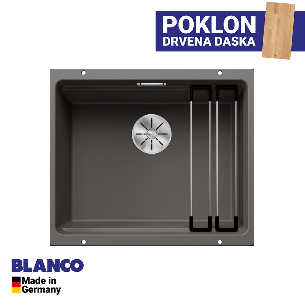 Granitna sudopera Blanco Silgranit ETAGON 500-U + pribor + drvena daska - 500x400x200