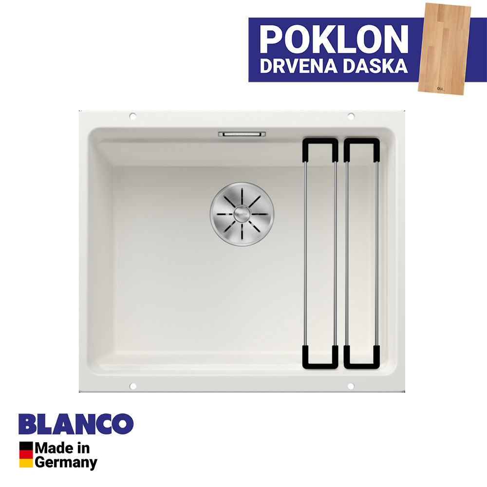 Granitna sudopera Blanco Silgranit ETAGON 500-U + pribor + drvena daska - 500x400x200
