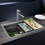 Granitna sudopera Blanco Silgranit ETAGON 6 + pribor + drvena daska - 600x510x220