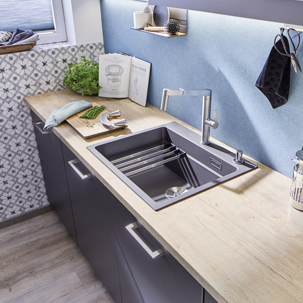 Granitna sudopera Blanco Silgranit ETAGON 6 + pribor + drvena daska - 600x510x220