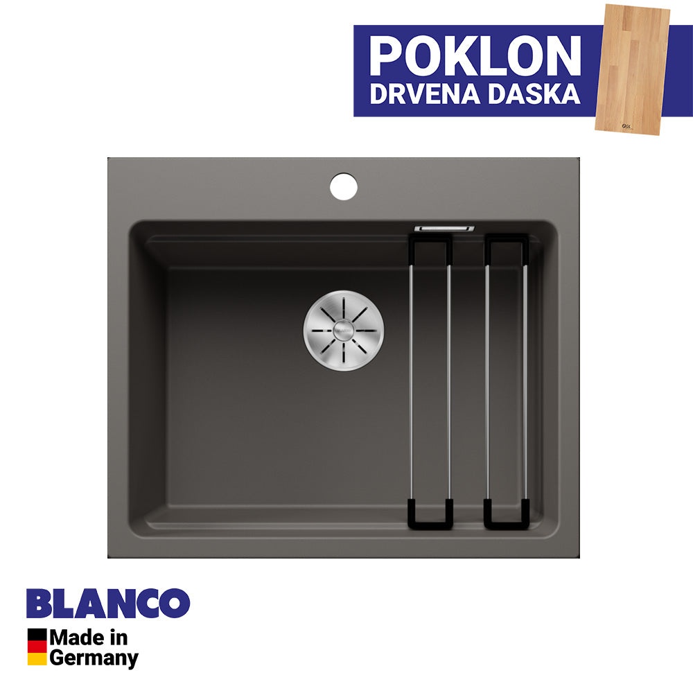 Granitna sudopera Blanco Silgranit ETAGON 6 + pribor + drvena daska - 600x510x220