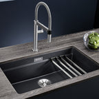 Granitna sudopera Blanco Silgranit ETAGON 700-U + pribor + drvena daska - 700x400x200
