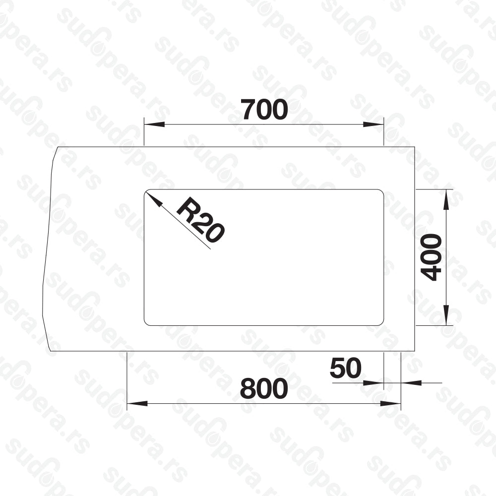 Granitna sudopera Blanco Silgranit ETAGON 700-U + pribor + drvena daska - 700x400x200