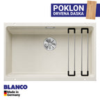 Granitna sudopera Blanco Silgranit ETAGON 700-U + pribor + drvena daska - 700x400x200