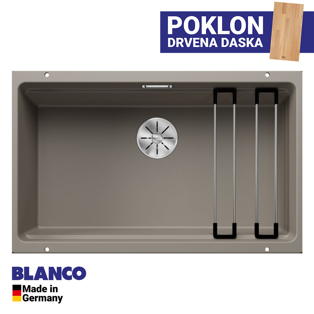 Granitna sudopera Blanco Silgranit ETAGON 700-U + pribor + drvena daska - 700x400x200