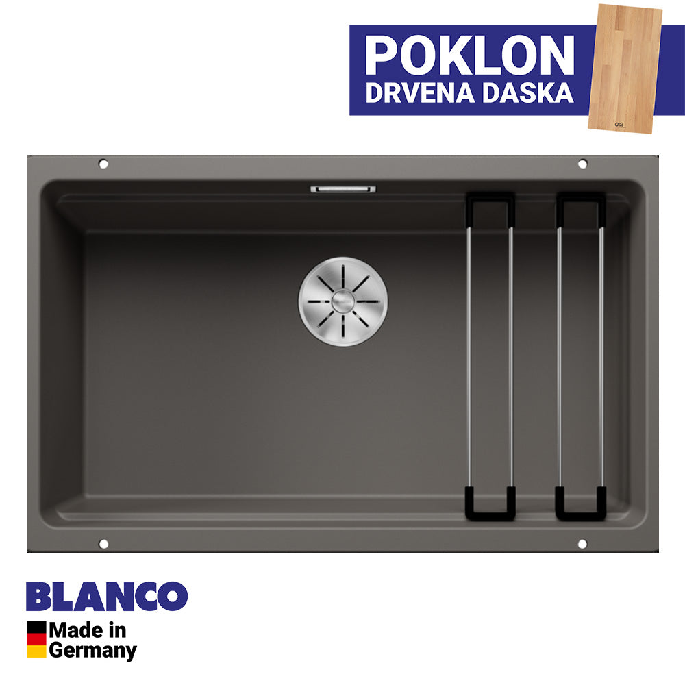 Granitna sudopera Blanco Silgranit ETAGON 700-U + pribor + drvena daska - 700x400x200
