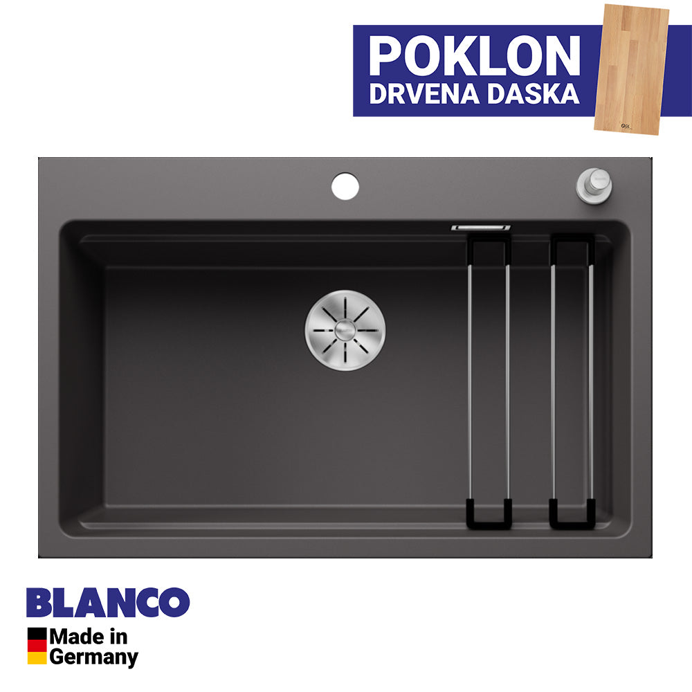 Granitna sudopera Blanco Silgranit ETAGON 8 + pribor + drvena daska - 780x510x220