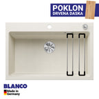 Granitna sudopera Blanco Silgranit ETAGON 8 + pribor + drvena daska - 780x510x220