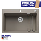 Granitna sudopera Blanco Silgranit ETAGON 8 + pribor + drvena daska - 780x510x220