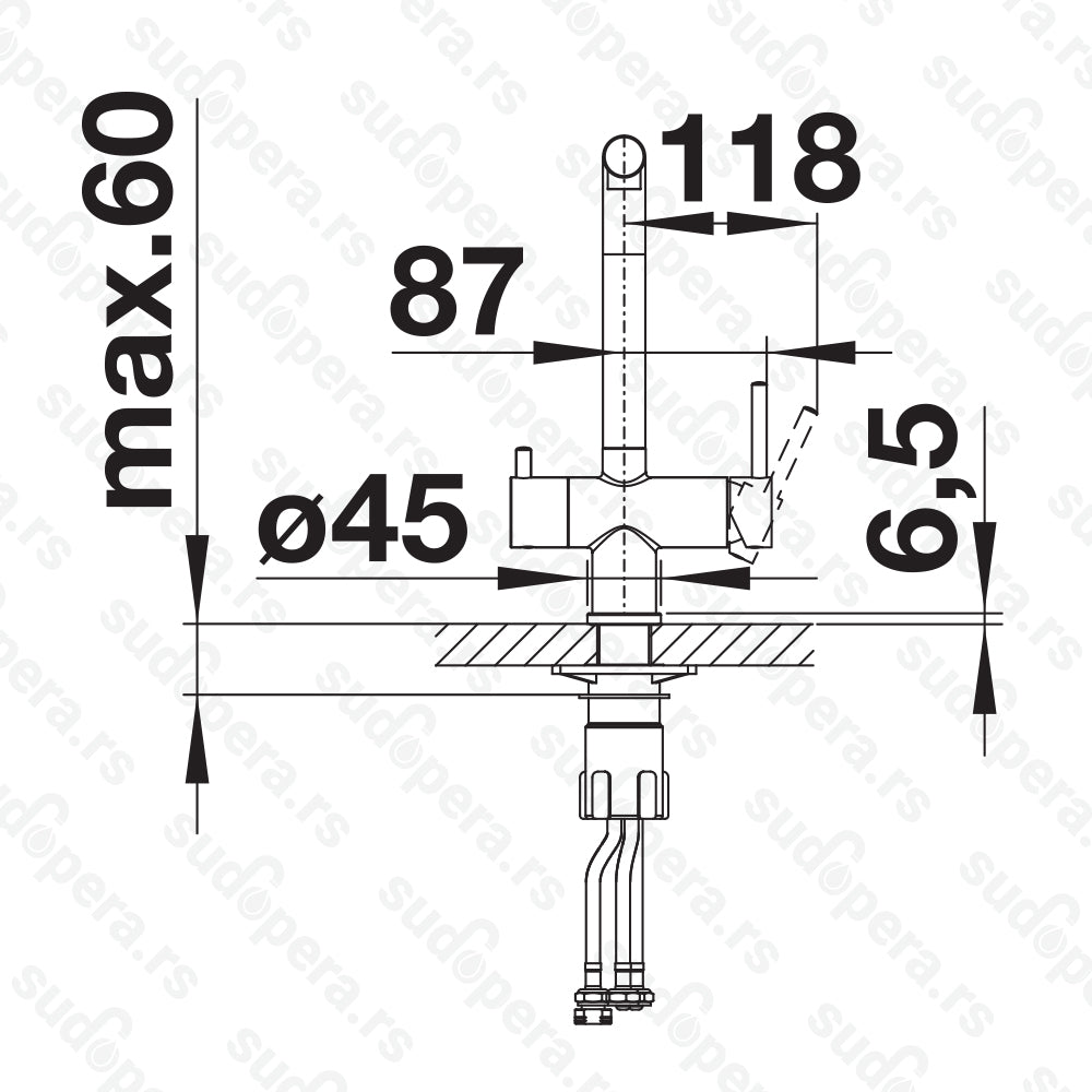 Kuhinjska filter slavina Blanco FONTAS II Silgranit look