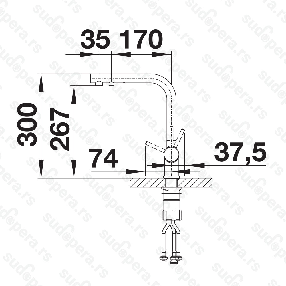 Kuhinjska filter slavina Blanco FONTAS II Silgranit look
