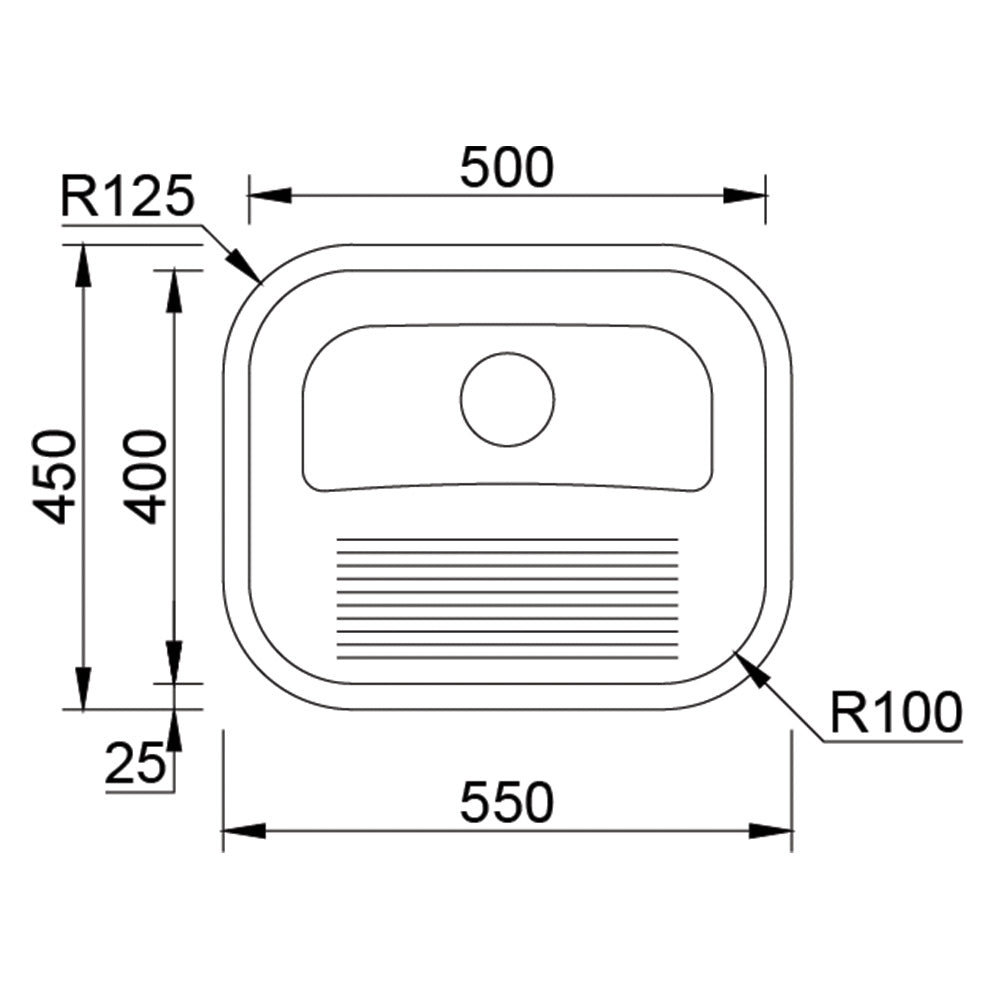 Inox sudopera RODI ACQUAVIVA - 500x400x230