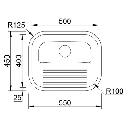 Inox sudopera RODI ACQUAVIVA - 500x400x230