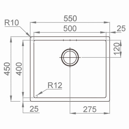 Inox sudopera RODI BOX LUX 50 Copper - 500x400x200