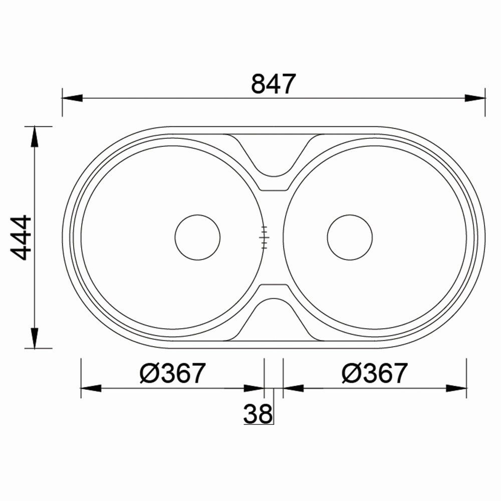 Inox sudopera RODI DUETO Mat - 840x440x145