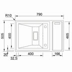 Inox sudopera RODI INVICTUS 79 Saten + slavina - 790x505x200
