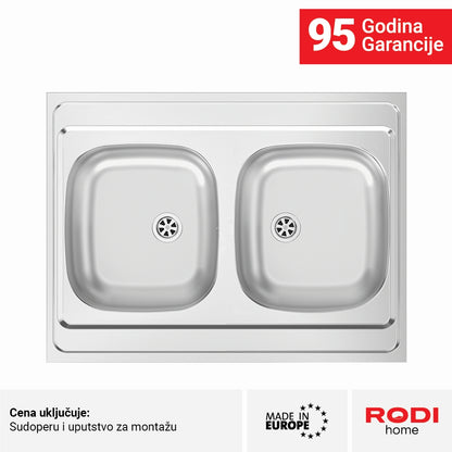 Inox sudopera RODI NASADNA UNIVERZALNA BB Mat - 800x600x145