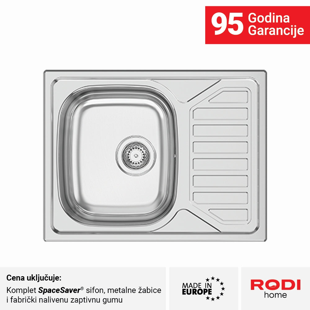 Inox sudopera RODI OKIO LINE 65 Flat Mat -650x500x160