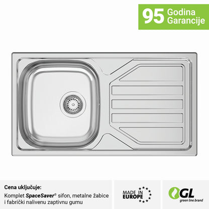 Inox sudopera GL by RODI Okio Line 78 - 780x435x140