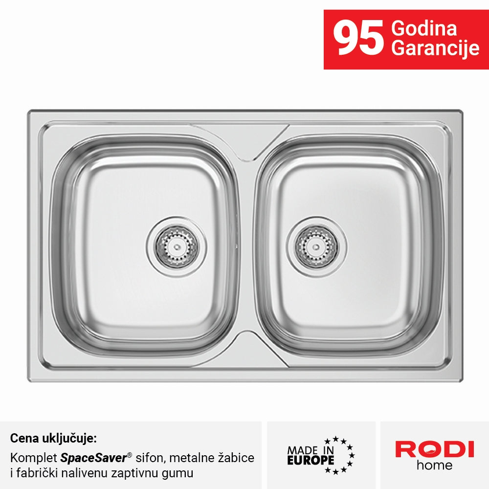 Inox sudopera RODI OKIO LINE 80 BB Mat - 800x500x160