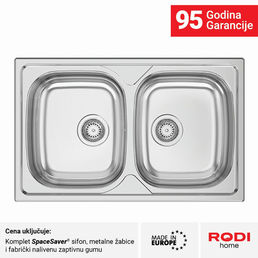 Inox sudopera RODI OKIO LINE 80 BB Mat - 800x500x160