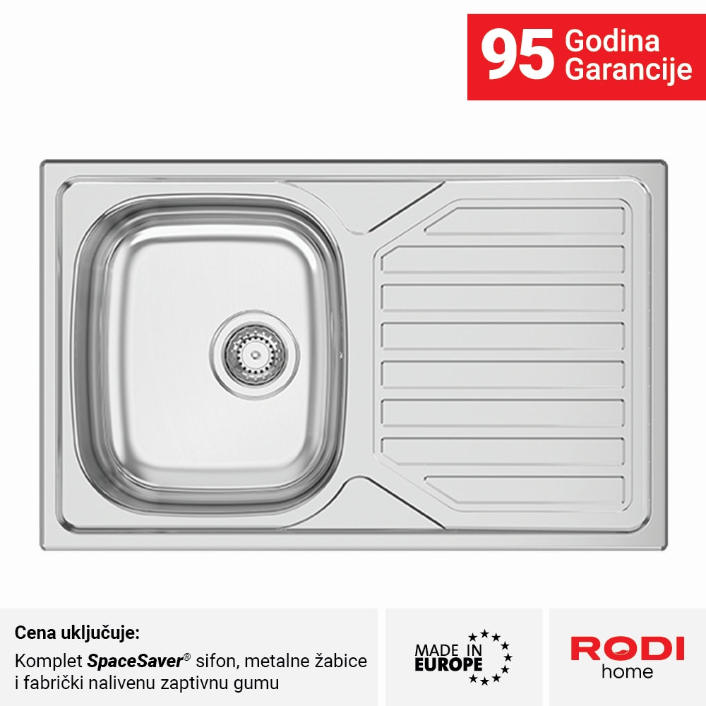 Inox sudopera RODI OKIO LINE 80 Flat Mat - 800x500x160