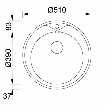 Inox sudopera RODI PIO REDONDO Mat - fi510x175