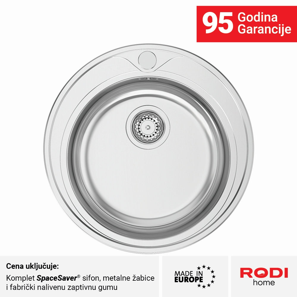 Inox sudopera RODI PIO REDONDO Mat - fi510x175