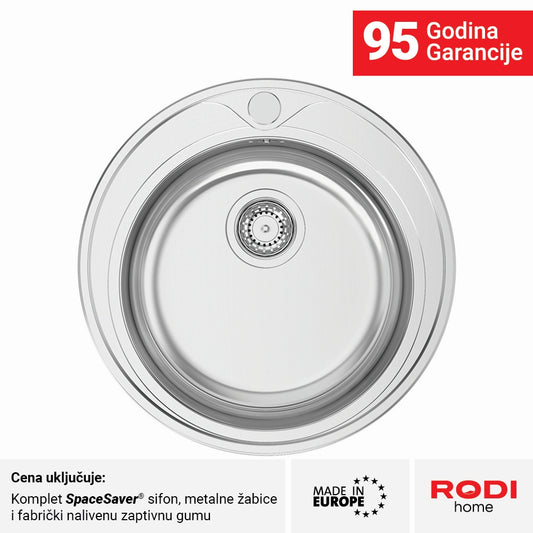 Inox sudopera RODI PIO REDONDO Mat - fi510x175