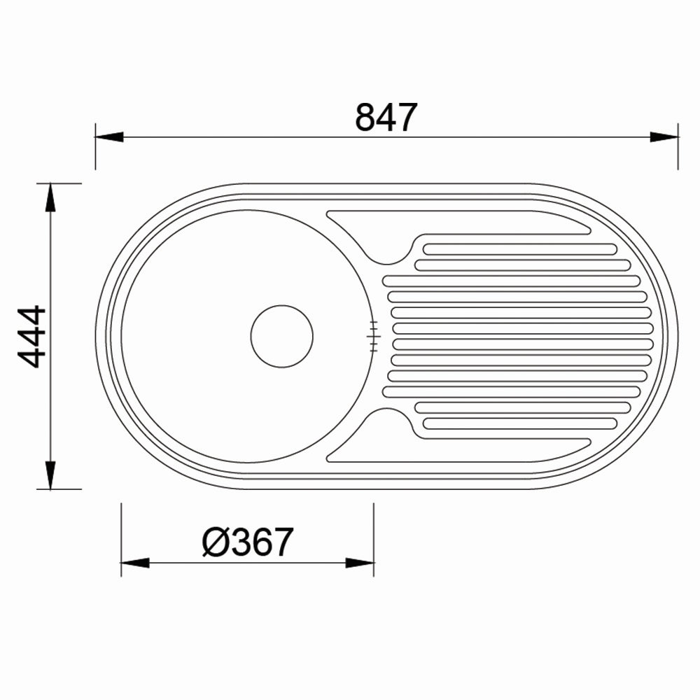 Inox sudopera RODI SEMI DUETO Mat - 840x440x145