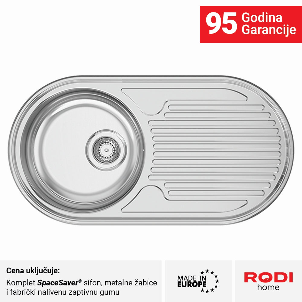 Inox sudopera RODI SEMI DUETO Mat - 840x440x145