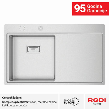 Inox sudopera RODI XERON 86D Saten - 860x520x200