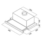 Kuhinjski aspirator JetAir AURORA - Inox 50cm