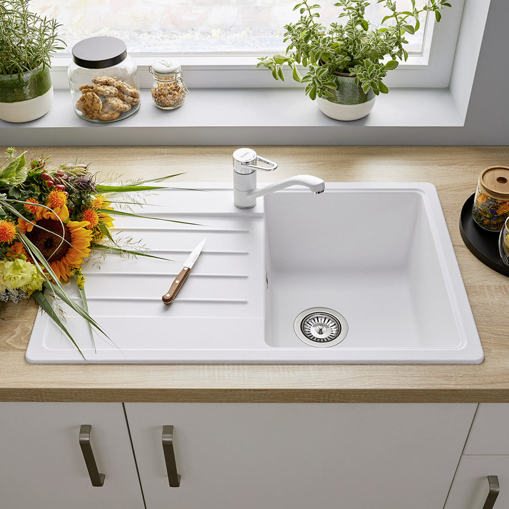 Granitna sudopera Blanco Silgranit LEGRA 45 S + drvena daska - 780x500x190