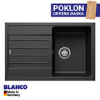 Granitna sudopera Blanco Silgranit LEGRA 45 S + drvena daska - 780x500x190