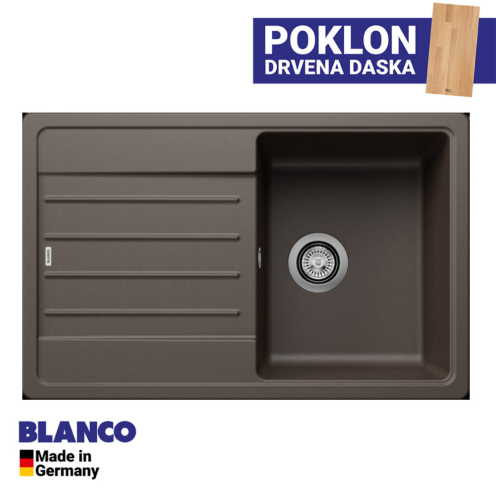 Granitna sudopera Blanco Silgranit LEGRA 45 S + drvena daska - 780x500x190