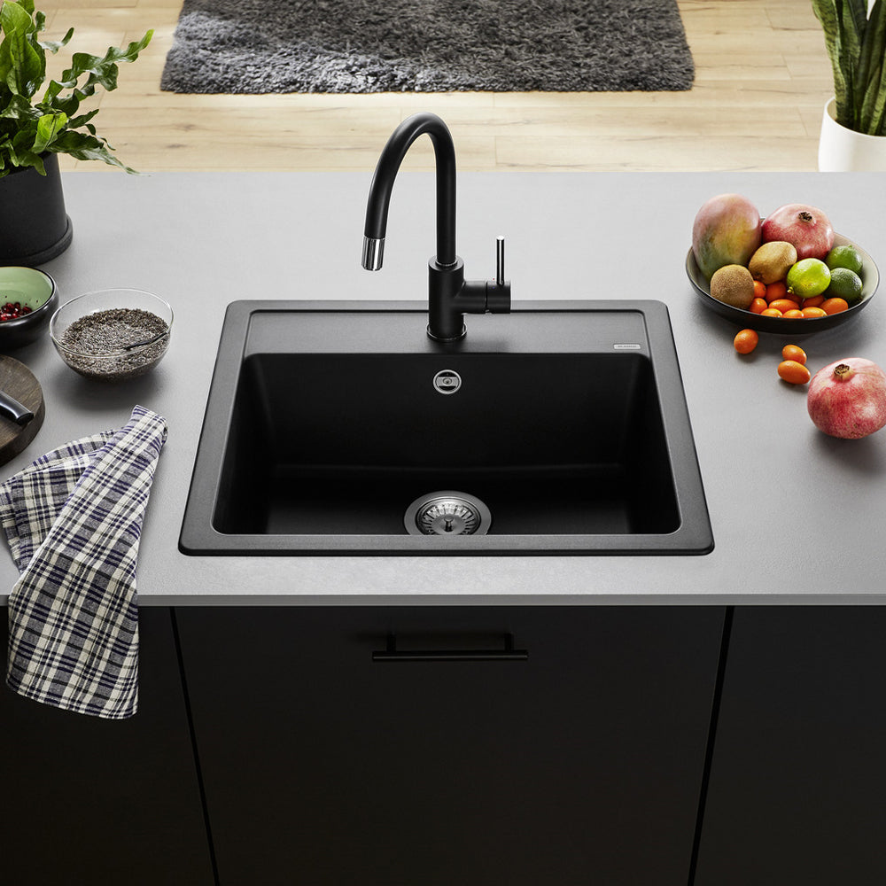 Granitna sudopera Blanco Silgranit LEGRA 6 + drvena daska - 585x500x190