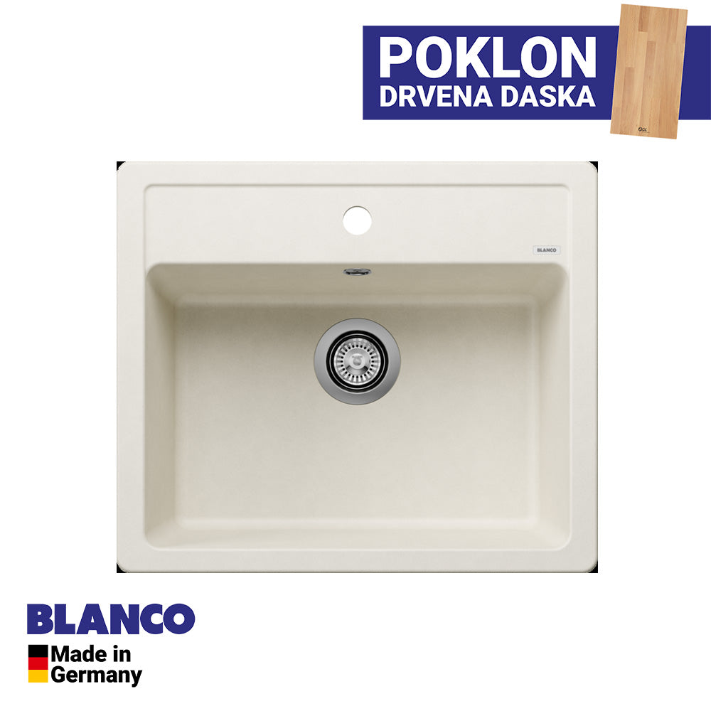 Granitna sudopera Blanco Silgranit LEGRA 6 + drvena daska - 585x500x190