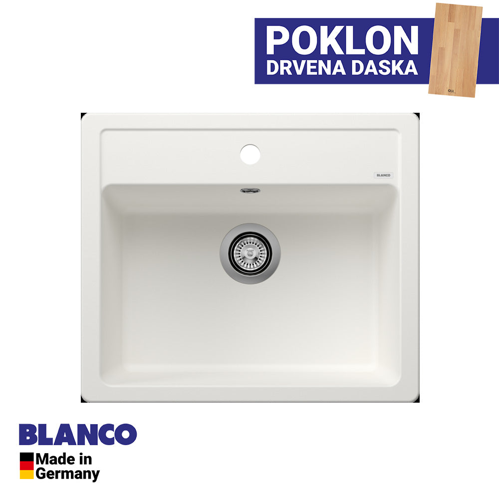 Granitna sudopera Blanco Silgranit LEGRA 6 + drvena daska - 585x500x190