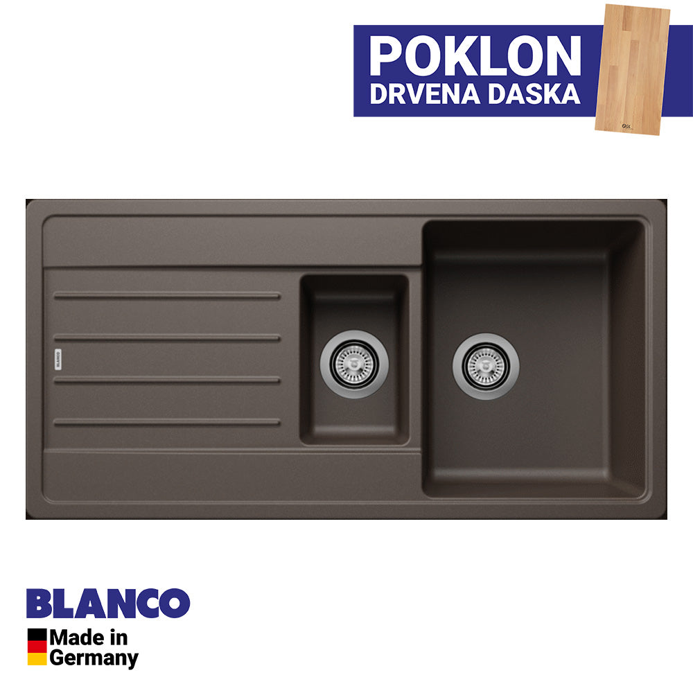 Granitna sudopera Blanco Silgranit LEGRA 6 S + drvena daska - 1000x500x190