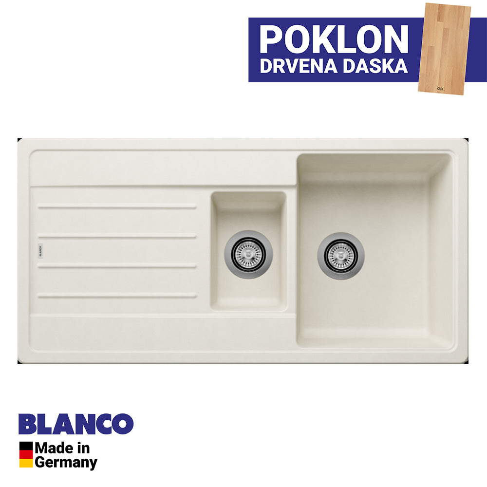 Granitna sudopera Blanco Silgranit LEGRA 6 S + drvena daska - 1000x500x190