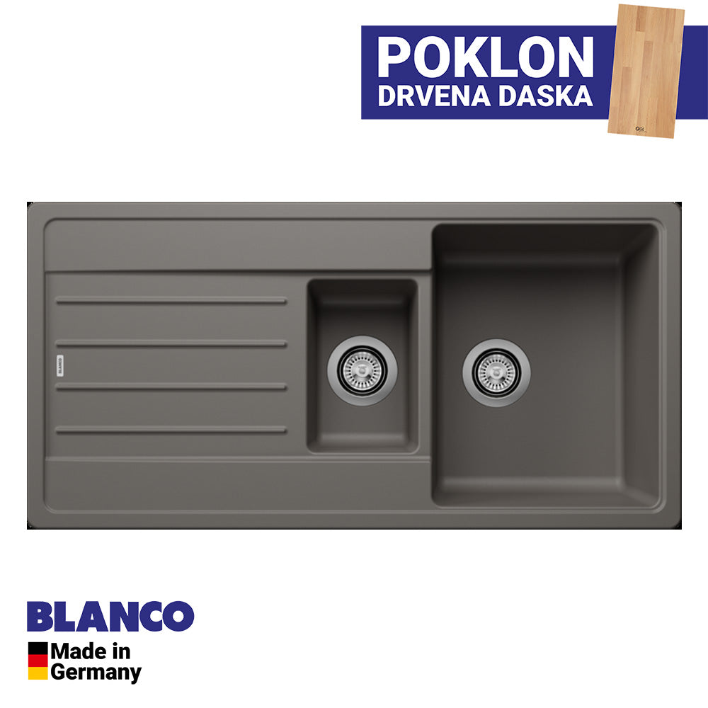 Granitna sudopera Blanco Silgranit LEGRA 6 S + drvena daska - 1000x500x190