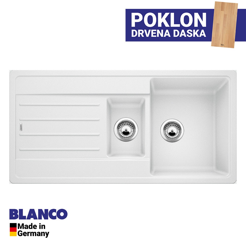 Granitna sudopera Blanco Silgranit LEGRA 6 S + drvena daska - 1000x500x190