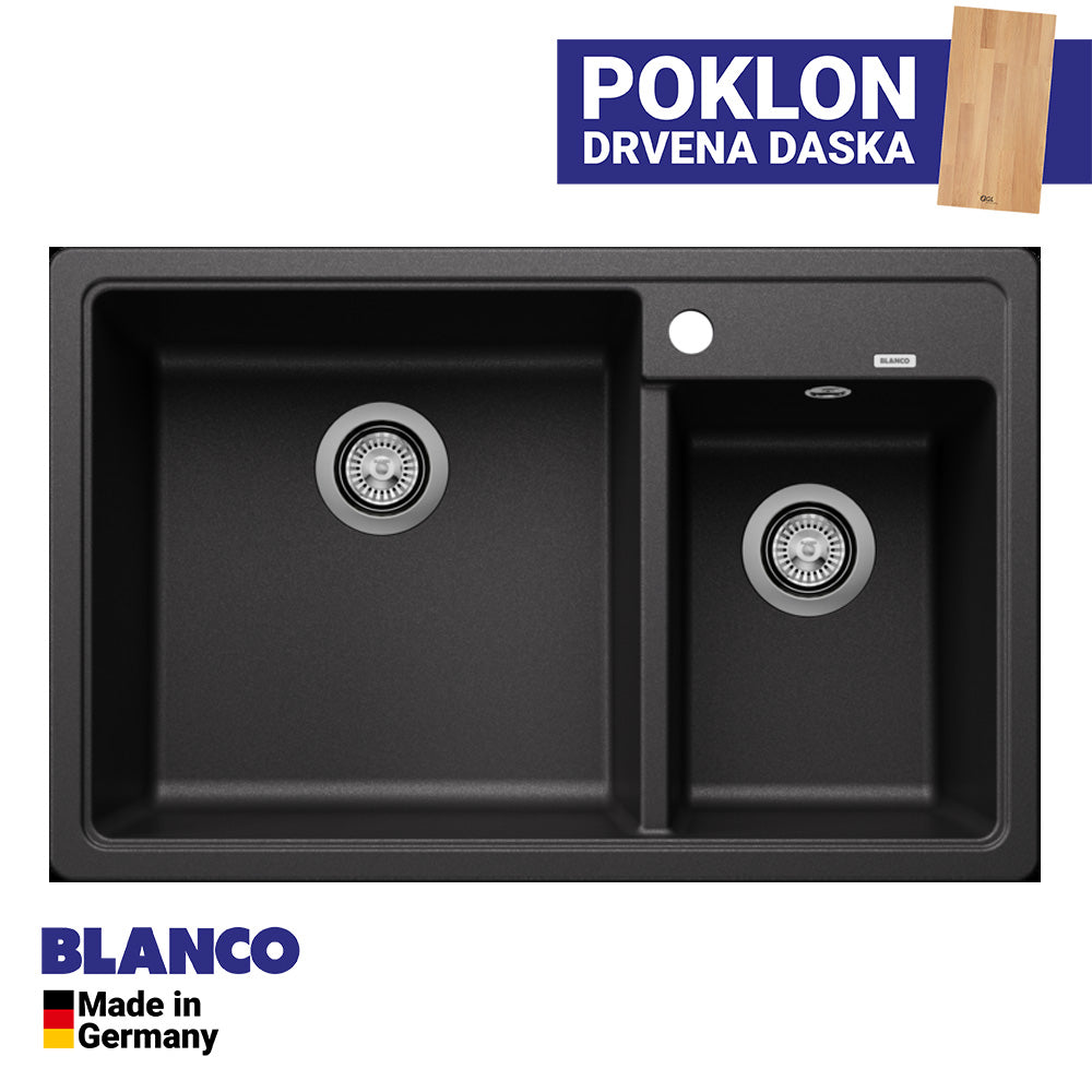 Granitna sudopera Blanco Silgranit LEGRA 8 + drvena daska - 780x500x190