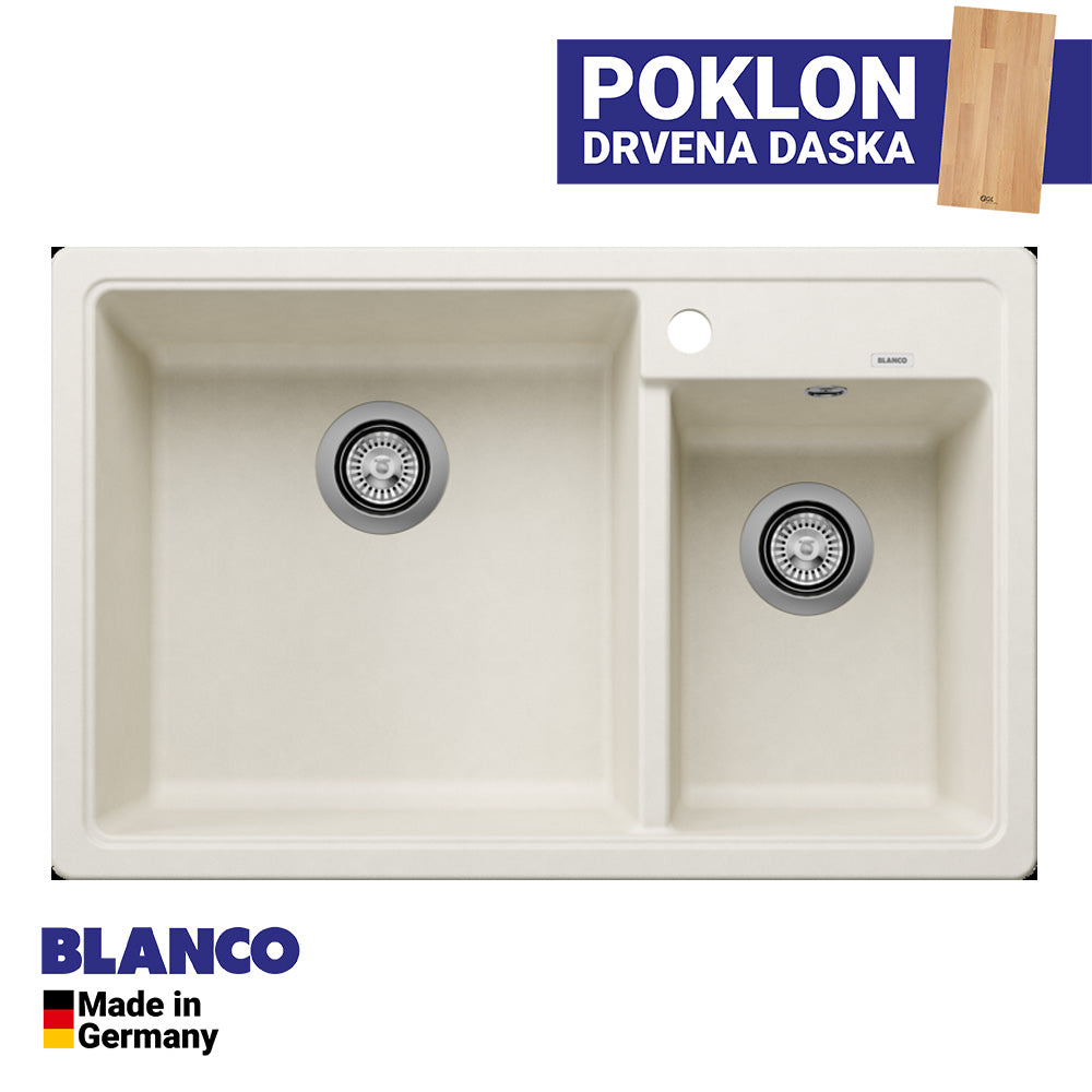 Granitna sudopera Blanco Silgranit LEGRA 8 + drvena daska - 780x500x190